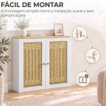 Cobre - radiador com 2 Portas em Rotim para Sala e Quarto 78x19x75 cm Branco