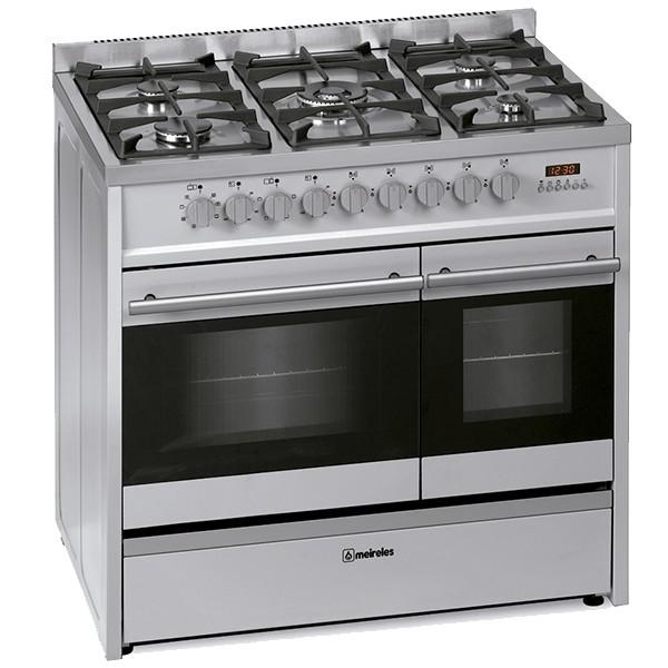 Fogão 5 Bocas / 2x Fornos (Multifunções/Estático) a Gás Natural Monza A 55+30L (Inox) - MEIRELES