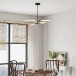 Candeeiro Suspenso Moderno Candeeiro de Teto LED com Ângulo de Luz Ajustável Pantalla de Acrílico Ø100x79 cm Preto