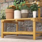 Suporte para Plantas de Madeira com Treliça Suporte para Vasos de 2 Níveis para Jardim Pátio 60x50x166 cm Madeira