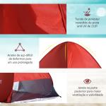 Tenda Pop - up Instantâneo e Portátil com Janelas Protetoras para Piquenique Praia e Camping com Proteção UV vermelho