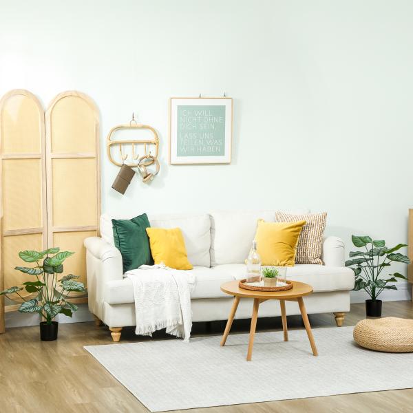 Conjunto de 2 Plantas Artificiais Decorativas 65 cm Plantas Artificiais com Vaso e Folhas para Interior Verde