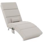 Poltrona Relax Reclinável com 8 Pontos de Massagem, Aquecimento Lombar, 5 Modos, Comando e Bolso Lateral, Branco Creme