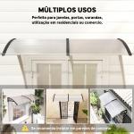Marquise para Portas e Janelas 195x75cm Marquise com Proteção para Sol e Chuva com Painéis de Policarbonato Transparente