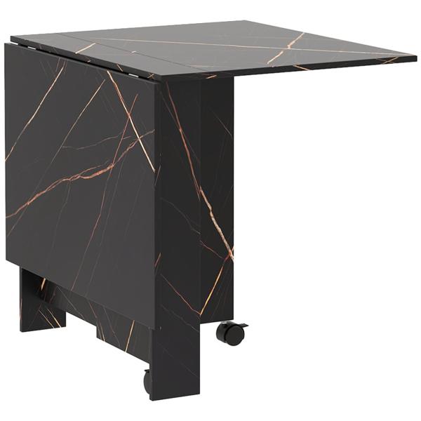 Mesa de Sala de Jantar Dobrável com Rodas Mesa Multifuncional para Sala de Jantar 120x80x73 cm Preto