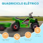 Quadriciclo Elétrico para Crianças com Reboque Bateria 6V de 18 - 36 Meses com Velocidade 2,5 km/h 106x41,5x48,5 cm Verde