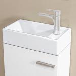 Móvel de Casa de Banho com Lavatório Móvel de Casa de Banho com Porta com Fechamento Suave e Armário 40x23x50 Branco Brilhante