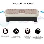 Plataforma de Vibração com 2 Bandas Elásticas para Treinamento de Fitness 200 W com Controle Remoto e Carga 120 kg