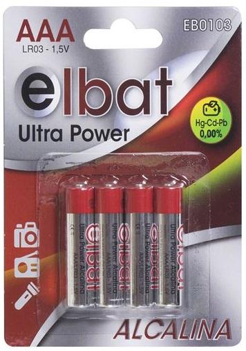 Blister 4 Pilhas Alcalinas AAA 1,5V - ELBAT