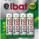 Blister 4x Pilhas Recarregáveis LR6 AA 1,2V 2500mAh Ni - MH - ELBAT