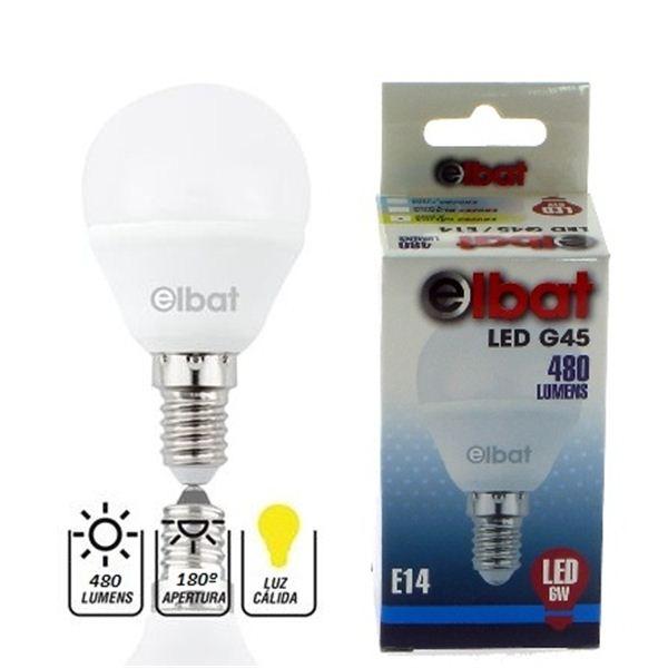 Lâmpada LED G45 6W 480LM E14 3000K - ELBAT