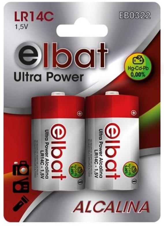 Blister 2x Pilhas Alcalinas LR14 C 1,5V - ELBAT