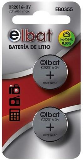 Blister 2x Pilhas Lithium 3V CR2016 - ELBAT