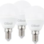 Pack 3x Lâmpadas LED E14 G45 6W 6000K 500Lm - ELBAT