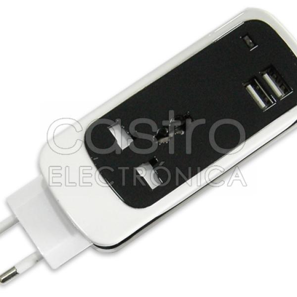 Tomada c/ 2 Saídas USB + Adaptador Ficha Inglesa (1,5 mts)