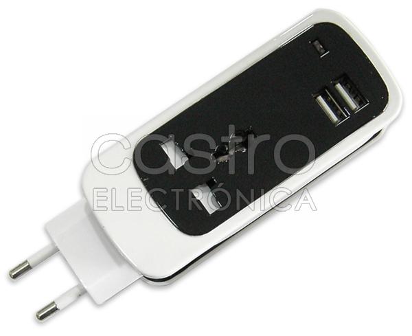 Tomada c/ 2 Saídas USB + Adaptador Ficha Inglesa (1,5 mts)