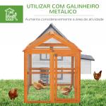 Galinheiro para Exterior 140x88,5x106 cm para 1 - 3 Galinhas com Estrutura de Madeira e 2 Portas com Fechadura Madeira