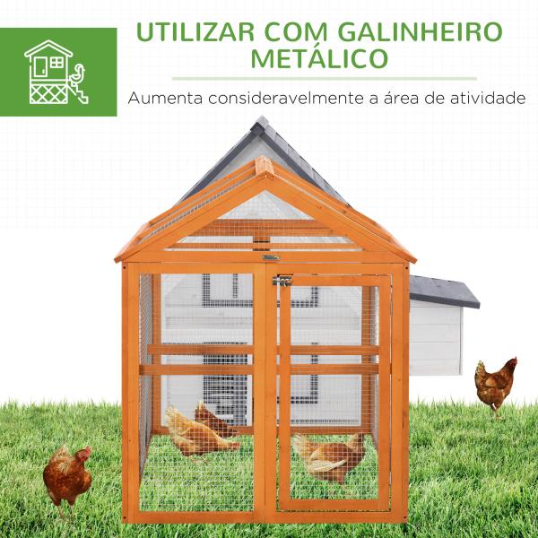 Galinheiro para Exterior 140x88,5x106 cm para 1 - 3 Galinhas com Estrutura de Madeira e 2 Portas com Fechadura Madeira