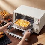 Mini Forno Elétrico 9L com Temperatura Ajustável até 230°C Temporizador 60 min e Bandeja para Assar 35x24,6x20 cm Creme