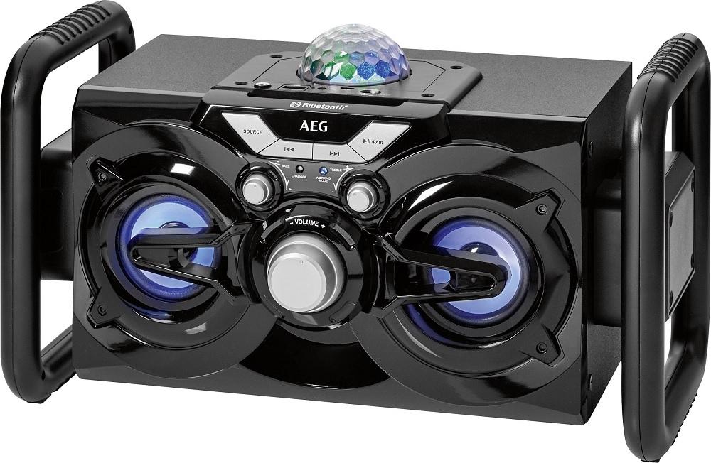 Coluna Portátil DJ 20W RMS a Bateria c/ Efeitos LED/USB/Aux/Bluetooth - AEG