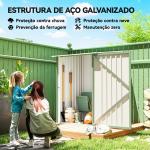 Abrigo de Jardim Metálico 0,92 m² 100x103x160 cm com 1 Porta e Fecho para Armazenamento Ferramentas Verde Claro