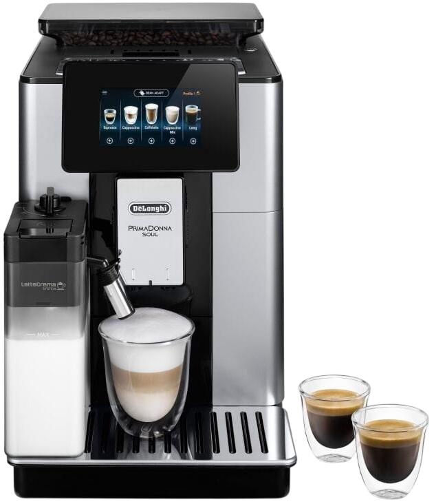 Máquina de Café Automática PrimaDonna Soul 2.2L 1450W (Preto/Prateado) - DELONGHI
