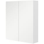 Armário de Casa de Banho com Espelho de Parede com 2 Portas e Prateleira Ajustável Fecho Suave 60x15x70 cm Branco