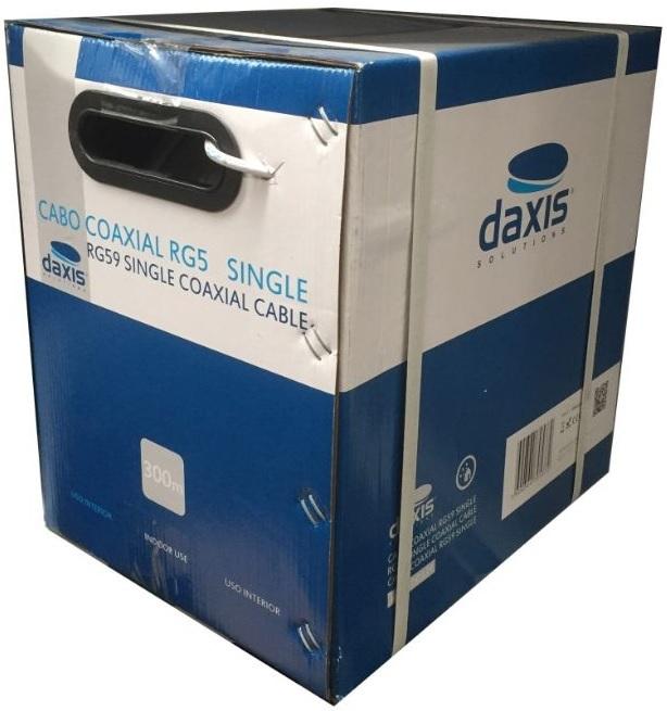 Bobine Cabo Coaxial RG5 Single Branco (300 mts) - DAXIS