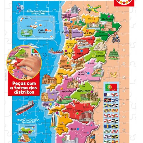 Puzzle Junior Distritos Portugal 150
