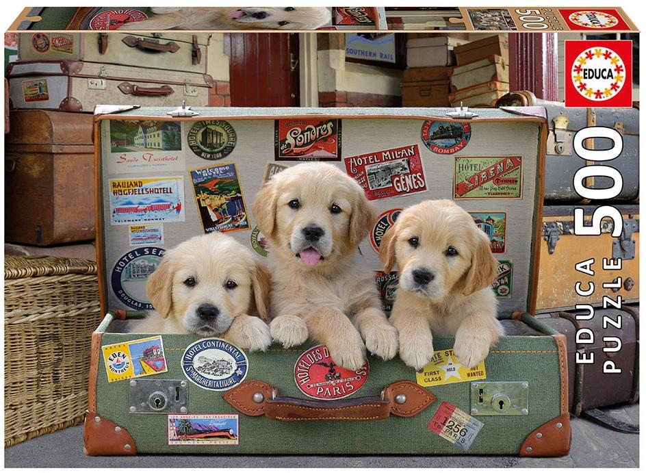 Puzzle 500 Cachorros na Mala - EDUCA