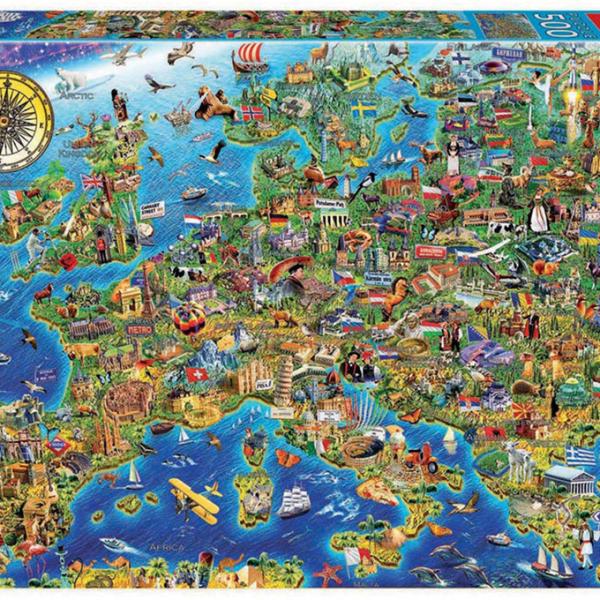 Puzzle 500 Mapa da Europa - EDUCA