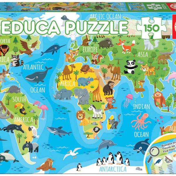 150 Mapa Mundo Animais - EDUCA