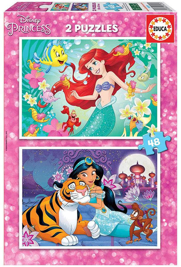 2x Puzzle 48 Ariel+ Jasmin - EDUCA