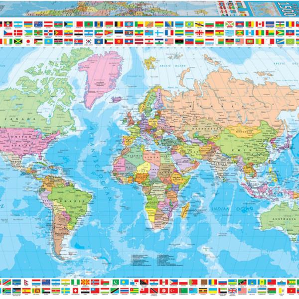 Puzzle 1500 Mapa - Múndi Político - EDUCA