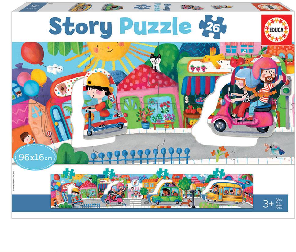 Story Puzzles 26 Peças Veículos na Cidade - EDUCA