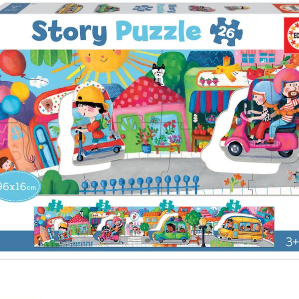 Story Puzzles 26 Peças Veículos na Cidade - EDUCA