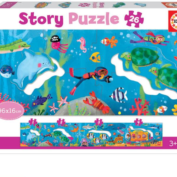 Story Puzzles 26 Peças Mundo Submarino - EDUCA