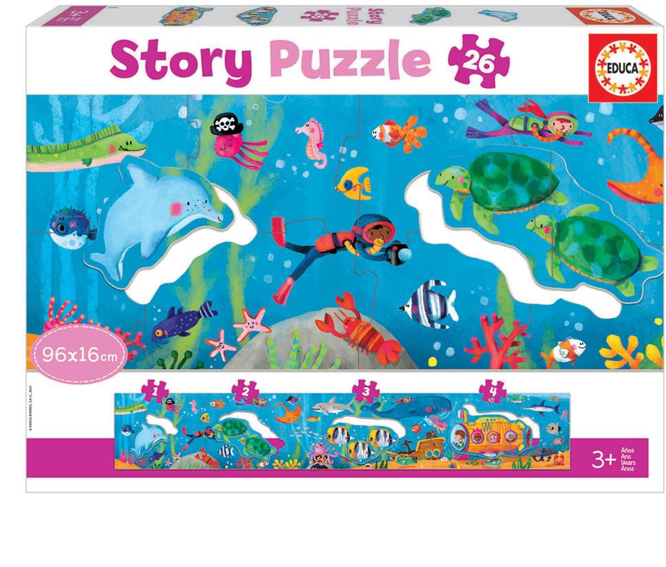 Story Puzzles 26 Peças Mundo Submarino - EDUCA