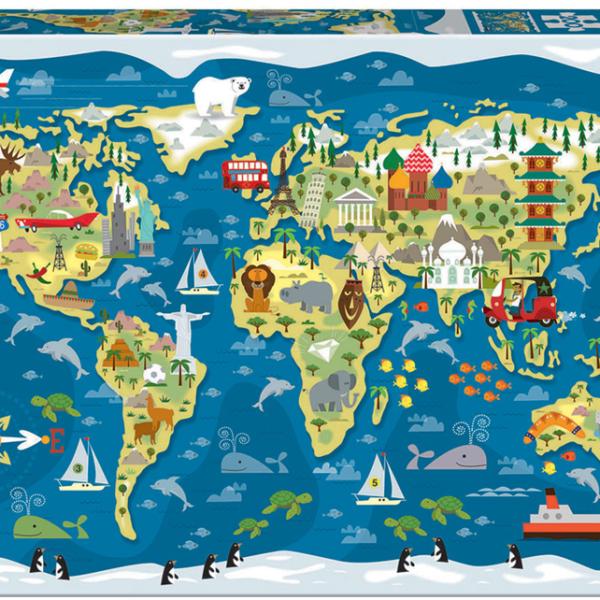 Puzzle Junior 200 Mapa - Múndi - EDUCA
