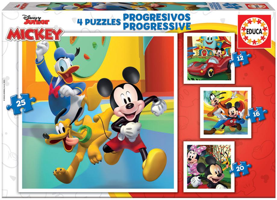 4x Puzzles Progressivos Mickey & Friends 12 - 25 - EDUCA