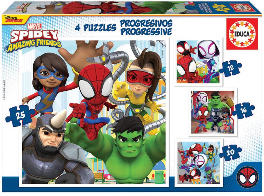 4x Puzzle Progressivo Spidey Amazing Friends - EDUCA