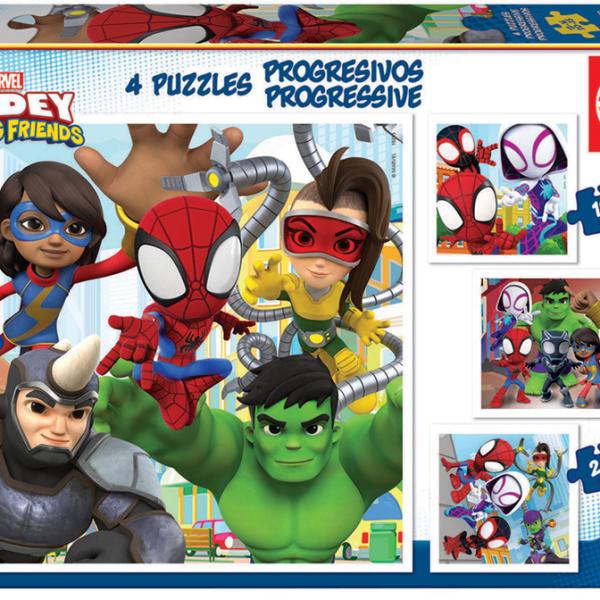 4x Puzzle Progressivo Spidey Amazing Friends - EDUCA
