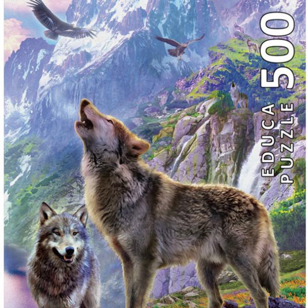 Puzzle 500 Lobos nas Pedras - EDUCA