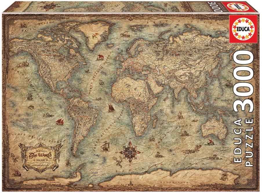 Puzzle 3000 Mapa Mundo - EDUCA