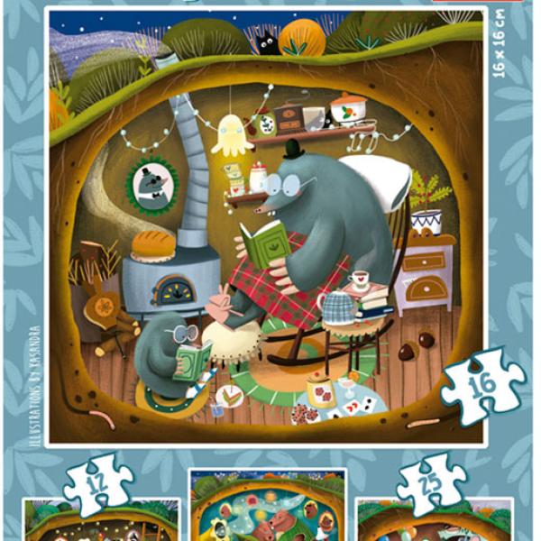 4x Puzzle Progressivo Contos da Floresta 12 - 25 - EDUCA