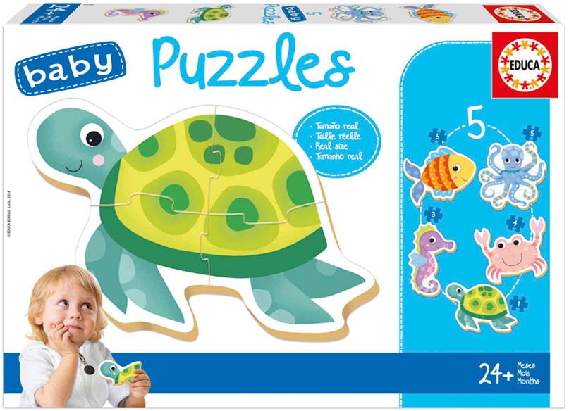 5 Baby Puzzles Animais Aquáticos - EDUCA
