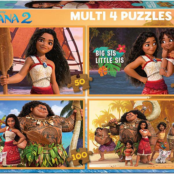 4 Puzzles Progressivos 50 - 80 - 100 - 150 Vaiana 2 - EDUCA