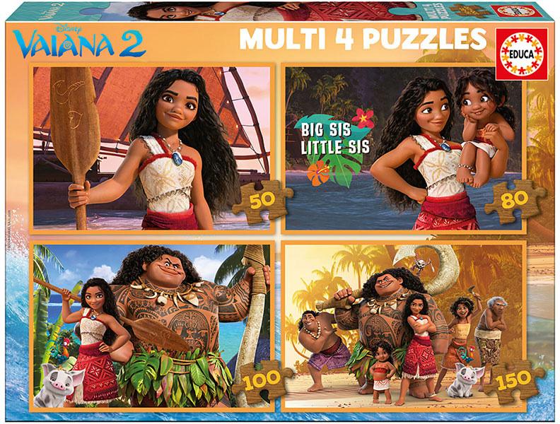 4 Puzzles Progressivos 50 - 80 - 100 - 150 Vaiana 2 - EDUCA