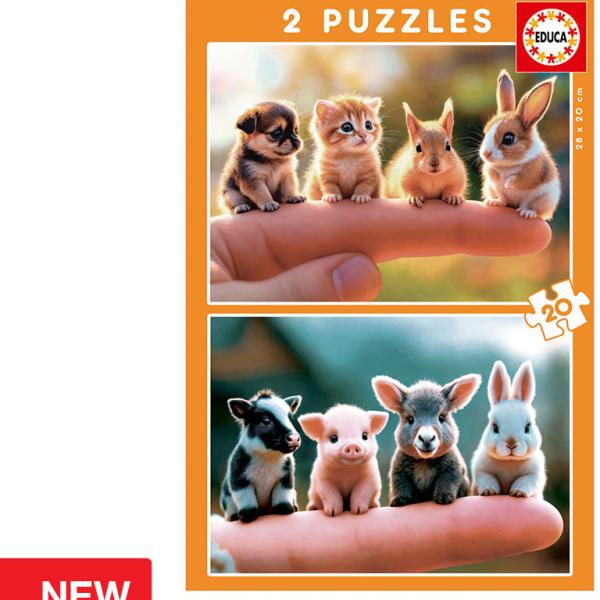 Puzzle Junior 2X20 Bebés Animais - EDUCA