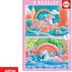Puzzle Junior 2X48 Unicórnios Mágicos - EDUCA